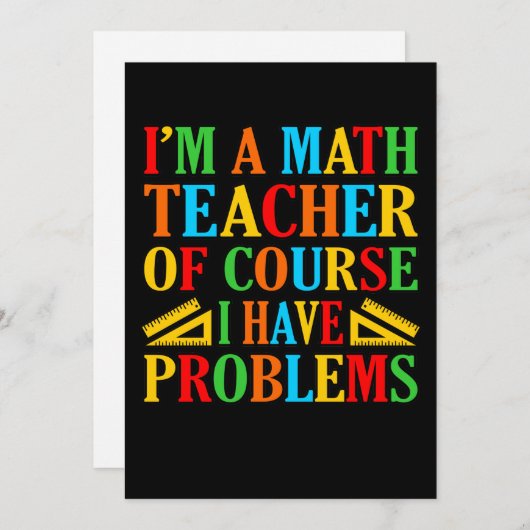 Math Teacher Problems Mathematics Maths Student Dankeskarte (Vorne/Hinten)
