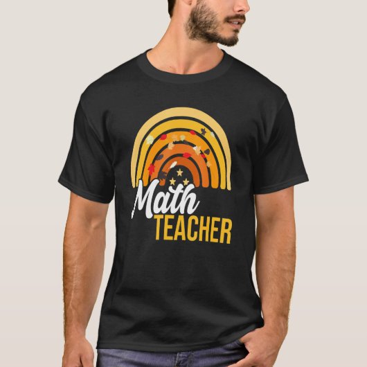 Math Teacher Rainbow Cute Educator Fall Autumn Tha T-Shirt (Vorderseite)