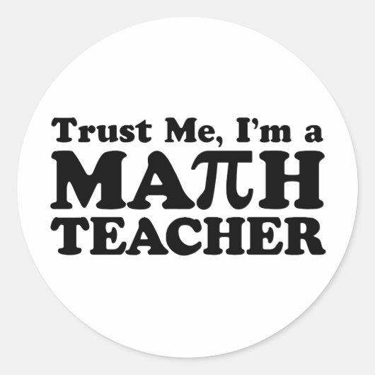 Math Teacher Runder Aufkleber (Vorderseite)