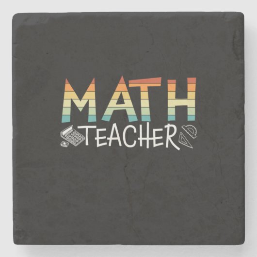 Math Teacher Steinuntersetzer (Vorderseite)
