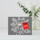Math Teacher Stick Person Geschenke Postkarte (Stehend Vorderseite)