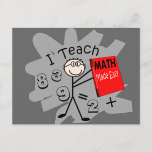 Math Teacher Stick Person Geschenke Postkarte