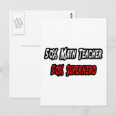 Math Teacher / Superheld Postkarte (Vorne/Hinten)