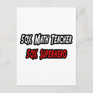 Math Teacher / Superheld Postkarte