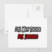 Math Teacher / Superheld Postkarte (Vorne/Hinten)