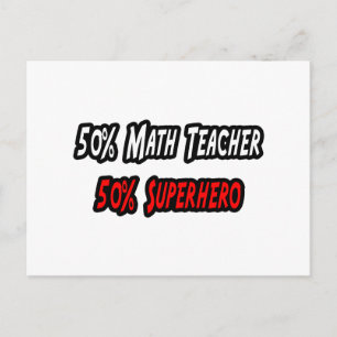 Math Teacher / Superheld Postkarte