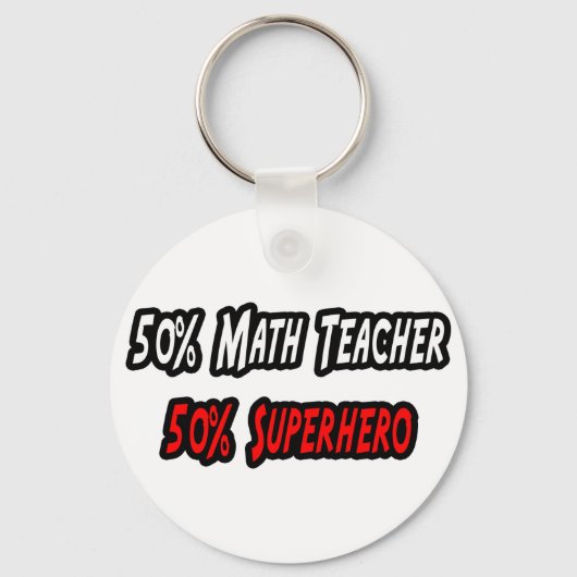 Math Teacher / Superheld Schlüsselanhänger (Vorderseite)