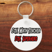 Math Teacher / Superheld Schlüsselanhänger (Vorderseite)