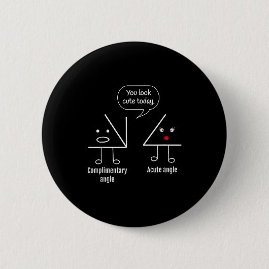 Math Teacher Tee - Complimentary Acute Angle  Button (Vorderseite)