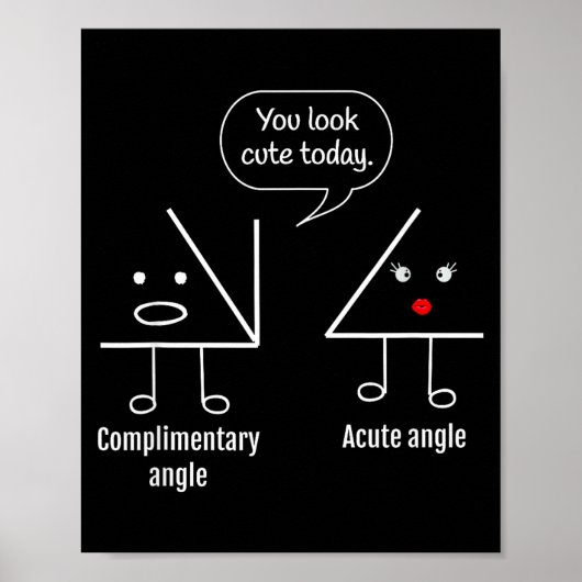 Math Teacher Tee - Complimentary Acute Angle Poster (Vorne)