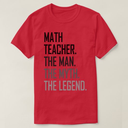 Math Teacher the man profession T-Shirt (Design vorne)