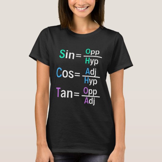 Math Teacher Trigonometry SOH CAH TOA Geometrie T-Shirt (Vorderseite)