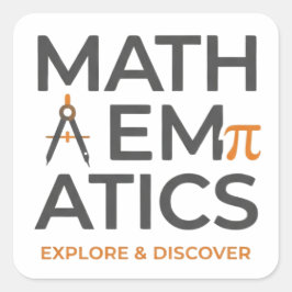 Math Teacher Typography Design Quadratischer Aufkleber