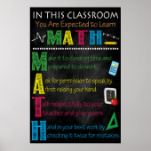 Math Teacher Unterrichtsraum druckbar Poster (Vorne)