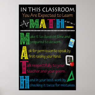 Math Teacher Unterrichtsraum druckbar Poster