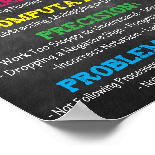 Math Teacher Unterrichtsraum druckbar Poster (Ecke)