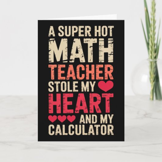 Math Teacher Valentine's Day Algebra Calculus Love Karte (Vorderseite)