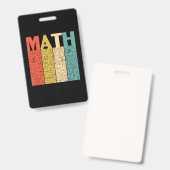 Math Teacher Vintag Math Definition Ausweis (Vorder- & Rückseite)