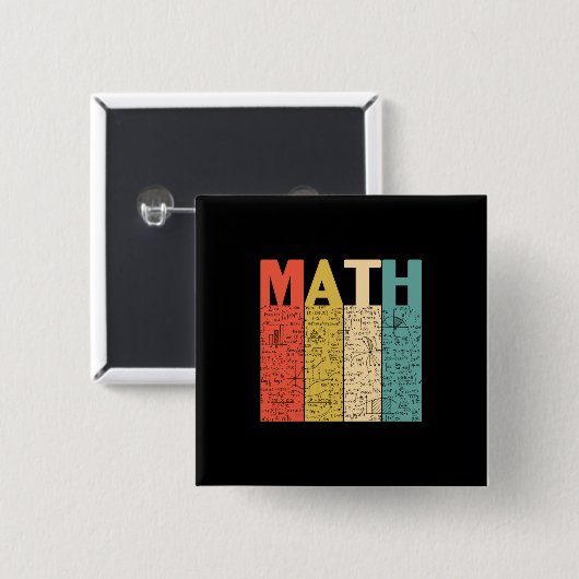 Math Teacher Vintag Math Definition Button (Vorne & Hinten)