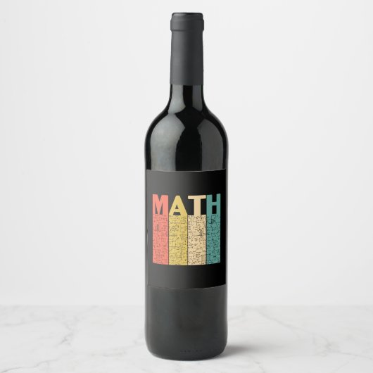 Math Teacher Vintag Math Definition Weinetikett (Vorderseite)