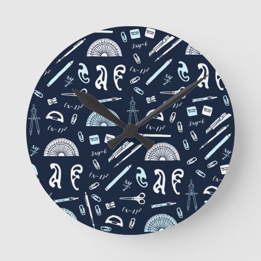 Math Teacher Wall Clock Runde Wanduhr (Vorderseite)
