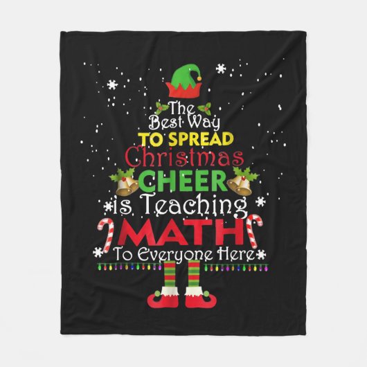 Math Teacher Weihnachts-Shirt Elf Weihnachtsmann Fleecedecke (Vorderseite)