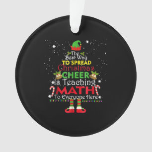 Math Teacher Weihnachts-Shirt Elf Weihnachtsmann Ornament