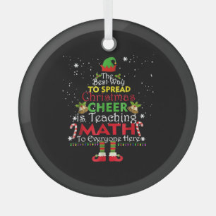 Math Teacher Weihnachts-Shirt Elf Weihnachtsmann Ornament Aus Glas