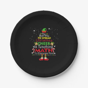 Math Teacher Weihnachts-Shirt Elf Weihnachtsmann Pappteller