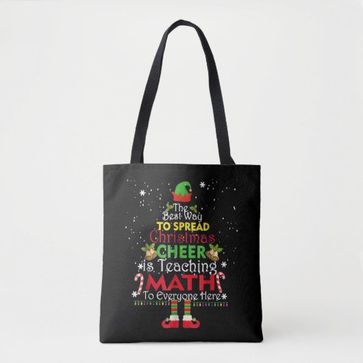Math Teacher Weihnachts-Shirt Elf Weihnachtsmann Tasche (Vorderseite)