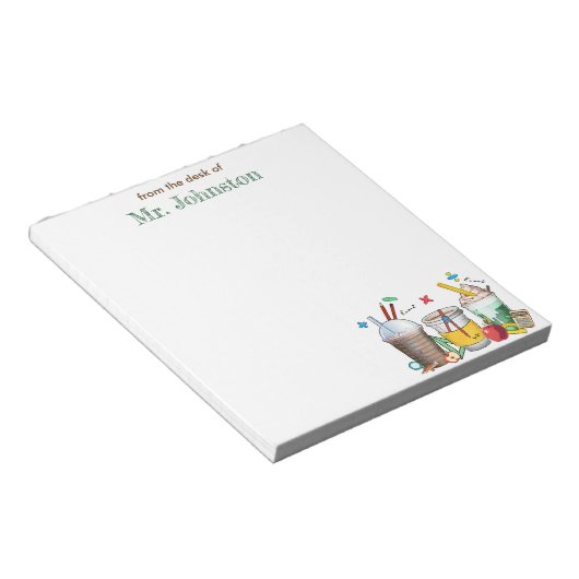 Math Teacher Wertschätzung Kaffee Personalisiert Notizblock (angewinkelt)