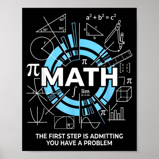 Math The First Step Is Admitting You Have A Proble Poster (Vorne)