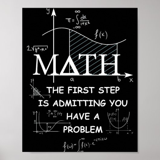 Math The First Step Is Admitting You Have A Proble Poster (Vorne)