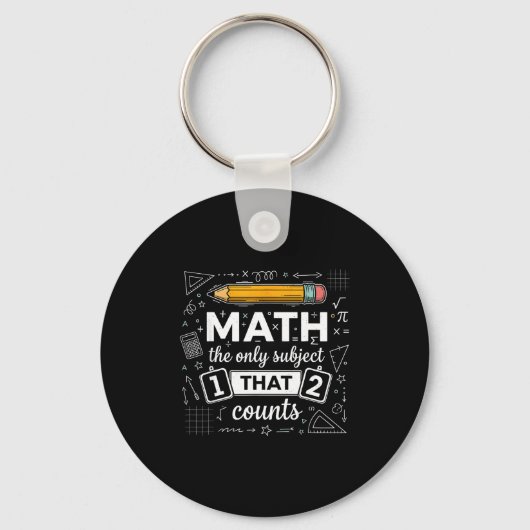 Math The Only Subject That Counts Funny Math Teach Schlüsselanhänger (Vorderseite)