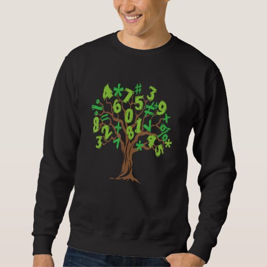 Math Tree I Tree Math Symbols Numbers Trees Math Sweatshirt (Vorderseite)