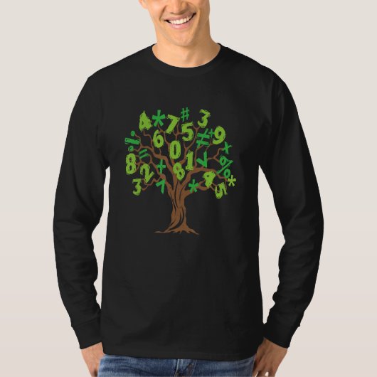 Math Tree I Tree Math Symbols Numbers Trees Math T-Shirt (Vorderseite)