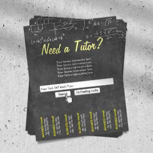 Math Tutor Beruflich Chalkboard Search Bar Flyer