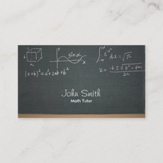Math Tutor Beruflich Chalkboard Visitenkarte (Vorderseite)