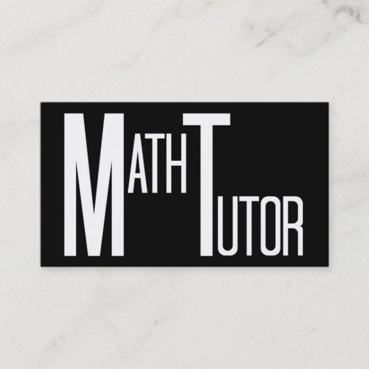 Math Tutor Black and White Visitenkarte (Vorderseite)