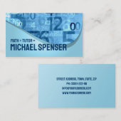 Math Tutor Blue Numbers Business Card Visitenkarte (Vorne/Hinten)