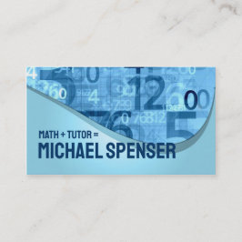 Math Tutor Blue Numbers Business Card Visitenkarte