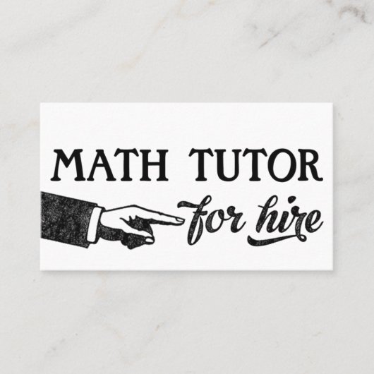 Math Tutor Business Cards - Cool Vintag Visitenkarte (Vorderseite)