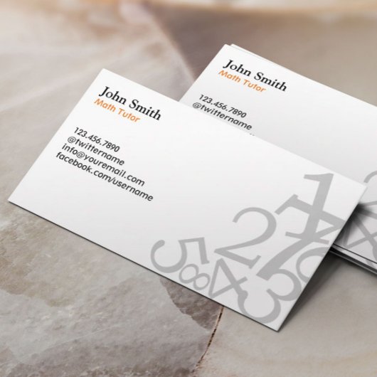 Math Tutor Einfache Zahlen Lehrer Schlicht Visitenkarte