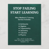 Math Tutor Flyer (Rückseite)