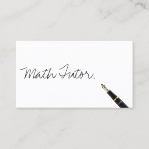 Math Tutor Free Handwriting Script Visitenkarte