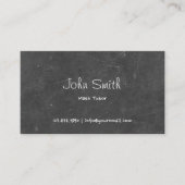 Math Tutor Hand Script Chalkboard Minimalistisch Visitenkarte (Vorderseite)
