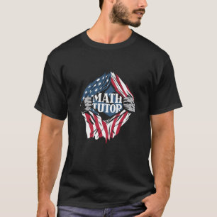 Math Tutor Us Flag School Lehrer Math T T-Shirt