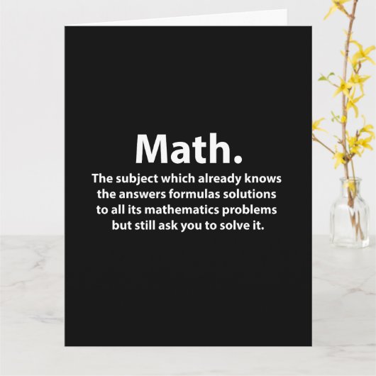Math Typografie Funny Math Greeting Karte (Gelbe Blume)