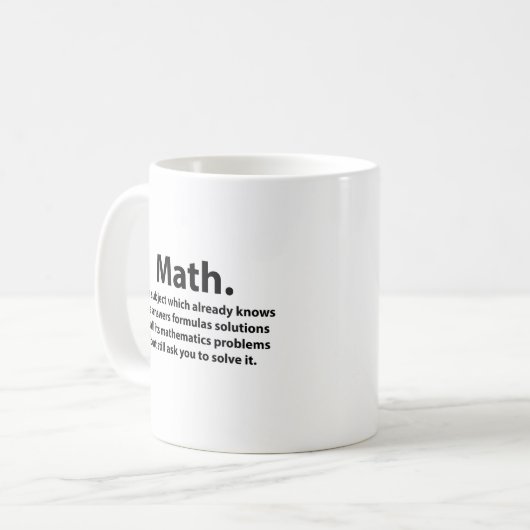 Math Typografie Funny Math Kaffeetasse (Vorderseite Links)