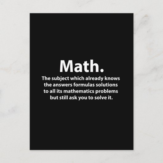 Math Typografie Funny Math Postkarte (Vorderseite)